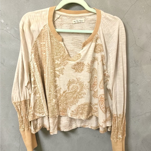 We The Free Tops - We The Free Cream and Tan Blouse
